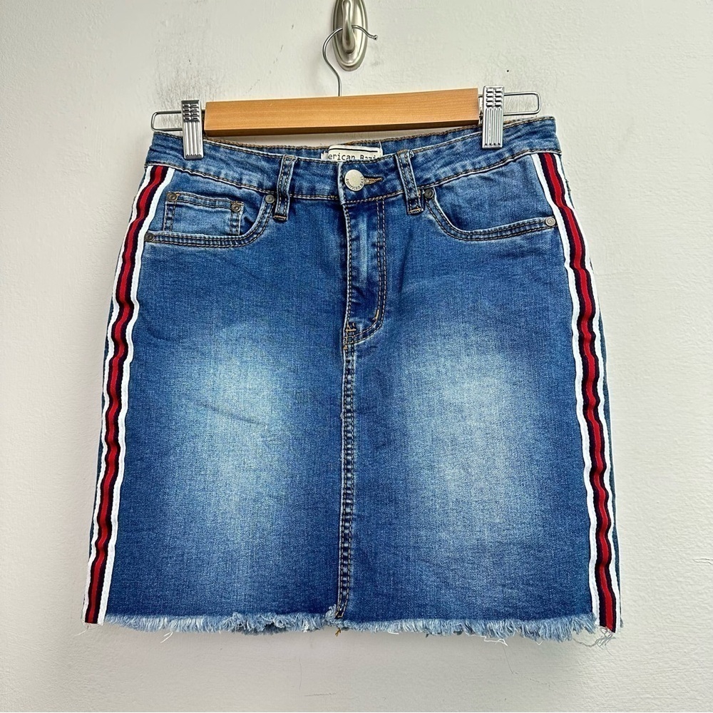 American Bazi  Denim Striped skirt Size Large Junior